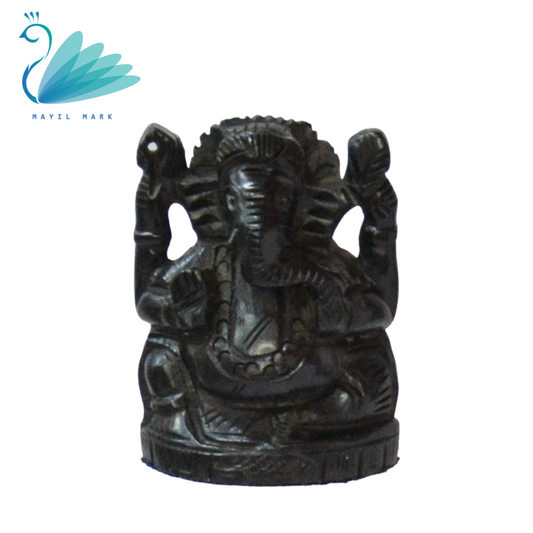 Ebony wood ganapati statue