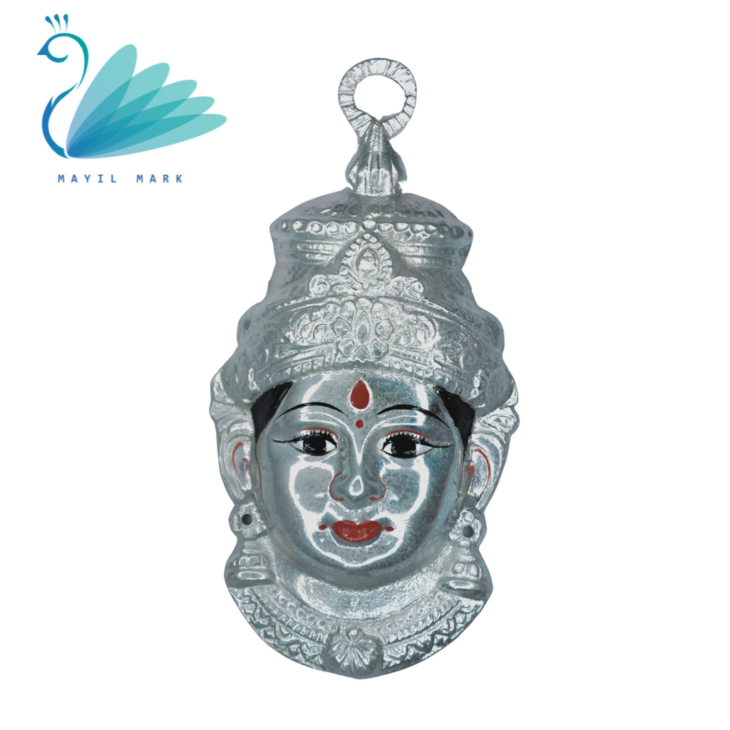 Silver lakshmi face idol